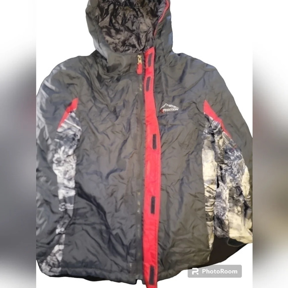 Mountain Xpedition Kids Boys Jacket Hooded Zipper Front Gray Size XL 14-16 - Picture 2 of 5